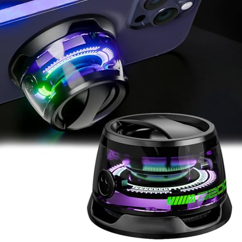 FiTspi Altavoz Bluetooth magnético multifuncional, altavoz Bluetooth portátil G200 con luz de color multiRGB y soporte para teléfono para teléfonos y superficies metálicas, ideal para viajes, equipado