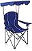Produktbild ALPHA CAMP Strandstuhl mit Sonnendach und Taschen, Kampierender Fischen-Garten-Stuhl Angelstuhl, Tragbarer Schatten-Überdachungs-Klappstuhl bis 150kg, Ideal für Camping Outdoor, Dunkelblau
