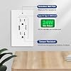 4.8A/24W USB Wall Outlet 15 Amp, UL Listed, USB C and USB A Port, Charging Power Outlet, Tamper-Resistant Receptacle with Screwless Wall Plate, White, 1 Pack