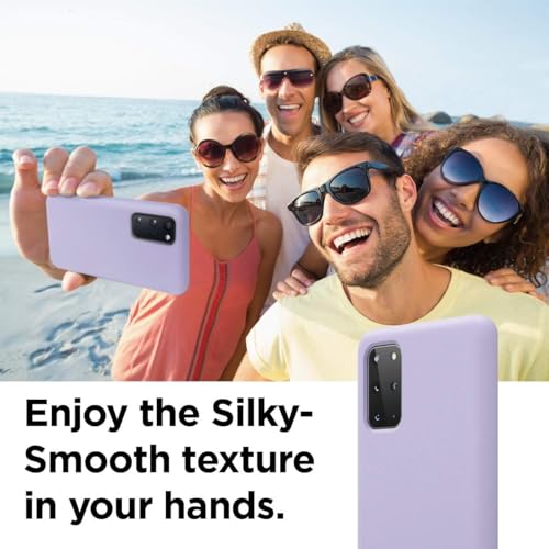 Image of MOBILOVE Back Cover Case for Samsung Galaxy S20 Plus | Pure Liquid Soft Matte Silicone Case with Logo and Comes with Camera and Screen Protection Back Cover for Samsung Galaxy S20 Plus (Purple)