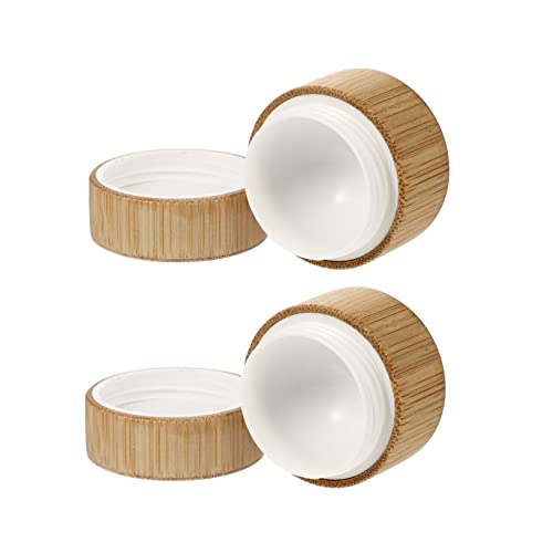 BESTYASH 2 Piezas botella de crema botellas de crema portátiles tarros de crema tamaño viaje recipiente de crema contenedor de loción botellas recargables bambú Yellow