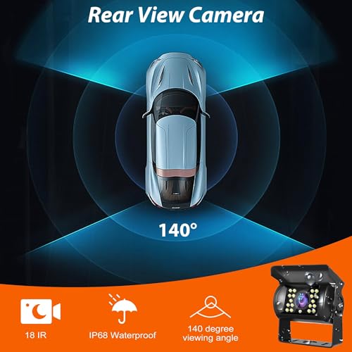 Rimoody Car Backup Camera 7 inch 1080P IPS Monitor Reversing Camera Kit for Van 2* Waterproof Night Vision Camera with 15m/49ft Cable+10m/32ft for RV/Truck/Trailer/Pickup//Bus/Camper - Image 2