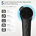 ADINC Silicone Face Scrubber, Waterproof Rechargeable Facial Cleansing Brush, 5 Cleansing Modes with Nose Brush for Men & Women Electric Face Wash Brush for Deep Cleaning, Exfoliating, Massaging-Black