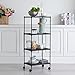 OVICAR 4-Tier Wire Storage Shelves, Adjustable Shelving Units with Wheels, Steel Metal Storage Rack for Kitchen Pantry Closet Laundry, Durable Organizer Garage Tool Storage Shelf
