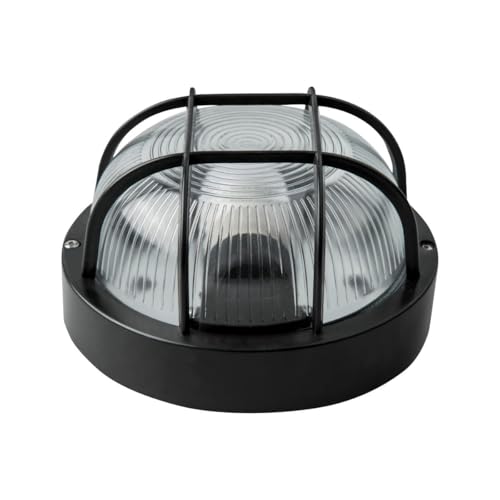 VoltShine Aplique redondo negro IP54 E27