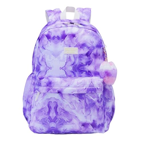 SUN EIGHT School Backpack Womens, Casual Travel School Bags 18 Inch Laptop Backpack for Primary Secondary Sports Travel Rucksack Waterproof Bookbag College Boys Men Work Daypack (8356-Purple)