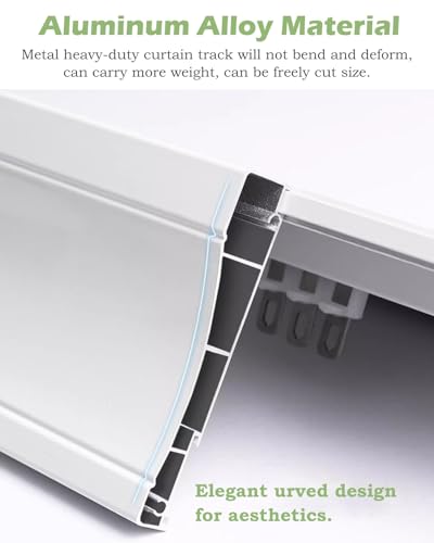 Riel de cortina doble de pared premium de 4 metros con cenefa 4