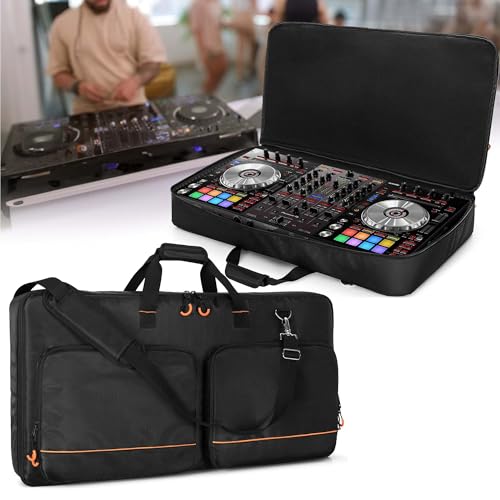 Image of Rexmica Carrying Bag Compatible with Pioneer DDJ RX /DDJ SX /DDJ SX2 / DDJ SX3 / Denon MC7000 / Numark NS6, DJ Controller Storage Bag with Foam Padding for DJ Cable or Other Accessories (L, Black)