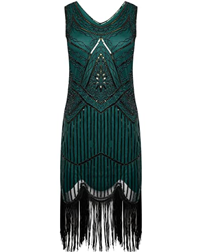 Ro Rox Vestido de 1920 Great Gatsby Vintage Flapper - Verde (3XL) Cover