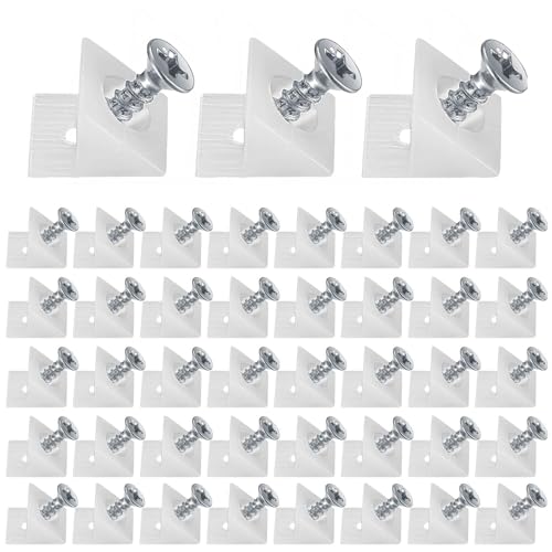 150 Piezas Cuñas de Reparación Soporte Fijación, Cuñas Estabilizadores Posterior Plana Estabilizadores con Tornillos, Cuñas de Inferior Cajón Plastico para Cajones y Muebles - Blanco (150)