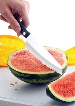 CUTCO Model 3738 Hardy Slicer.....6.3 High-Carbon Stainless Double-D serrated blade.........5.7 Classic Brown handle (sometimes called black)........In factory-sealed plastic bag.