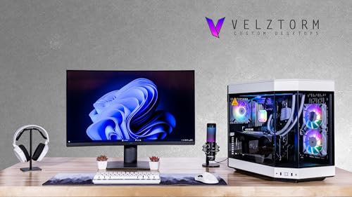 Image of Velztorm White Praetix 3D Custom Built Y60 Gaming Desktop PC (Radeon RX 7900 XT 20GB (Beats 4080) Liquid Cooled AMD Ryzen 7 9800X3D, 64GB DDR5, 8TB PCIe SSD, 1000W PSU, WiFi 7, Win 11 Home)