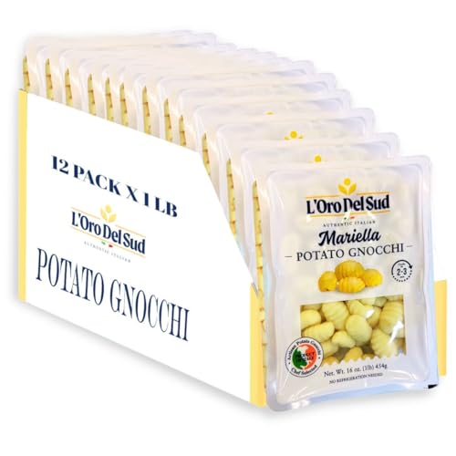 L'Oro Del Sud Pack of 12, Potato Gnocchi, Cooks in 2-3 Minutes, Shelf Stable, Mariella 12 Pack x 1 Lb