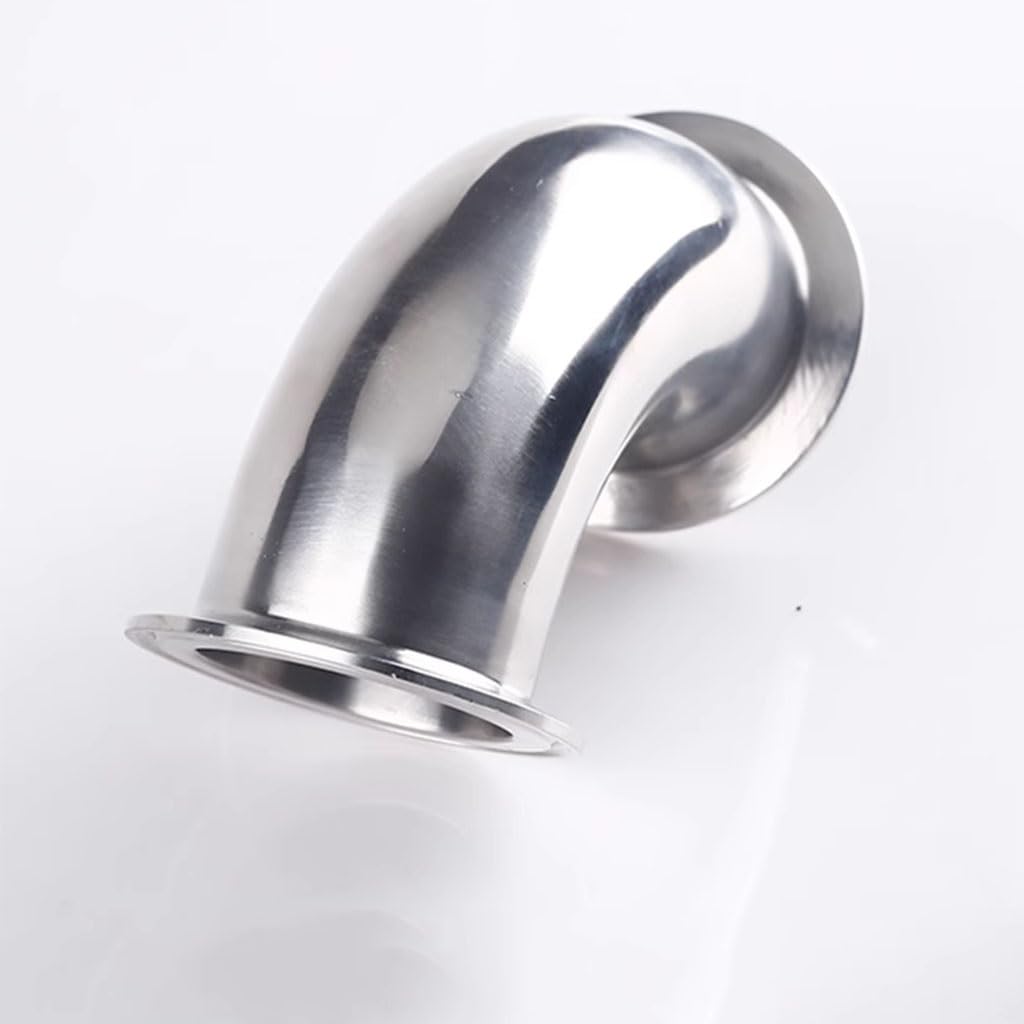 Schlauchverbinder,. 3/4" 1”2”19Mm-63Mm OD Sanitär-Tri-Clamp-Ferrule 90-Grad-Winkelrohrverschraubung, Edelstahl 304 rechtwinklige Biegung Homebrew, 1 Stück(63mm x ferrule 77.5)