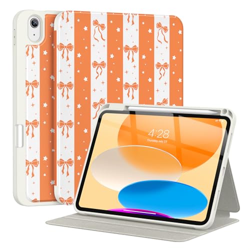 Supveco Case for iPad (A16) 11" & iPad 10th Generation 10.9",Orange Bows