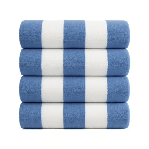 Turkish Cotton Beach Towels - 4 Pack Oversized Quick Dry