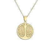 pamtier 12 oroscopo costellazione collana per le donne in acciaio inox ciondolo stellato catena link libra