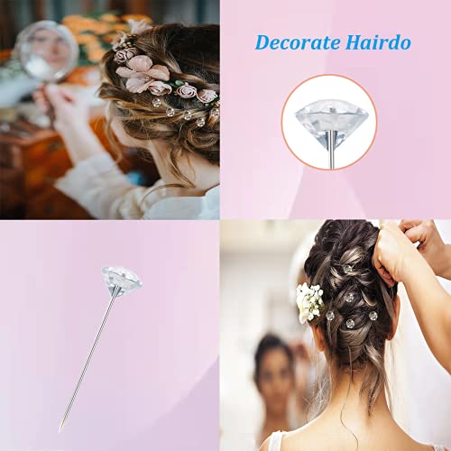200Pcs Bouquet Pins, Sewing Corsages Flower Pins, Long 2Inch Floral Diamond Rhinestones Pins, Straight Head Pins For Wedding, Jewelry Diy Decoration, Quilting And Craft By Sunenlyst #TOP3