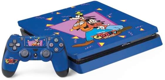 Skinit Decal Gaming Skin Compatible with PS4 Slim Bundle - Officially Licensed Disney Powerline World Tour 95 Design