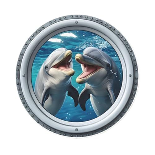 Vinilo Decorativo Achang Delfines 3D Para Pared