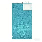 TTCHANG 2-in-1 Quick Dry Beach Backpack with Tassels, Premium Organic Cotton Convertible Towel Bag,Blue