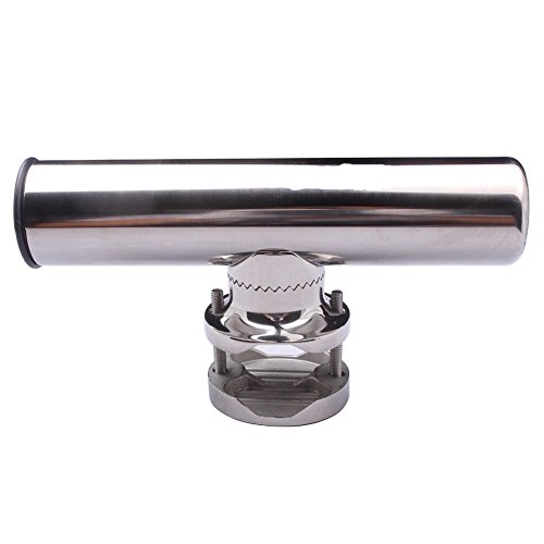 Rail Mount Fishing Rod Holder, 316 Stainless Steel Clamp On Rod Holder For Boat, Adjustable 1 1/4" To 2" Rail, For Marine Yacht Rv Truck Camper #TOP4