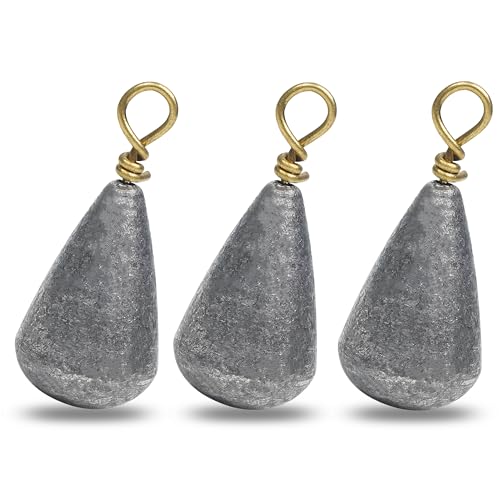 Bell Sinkers Fishing Weights Sinkers, Bass Casting Sinker Weights Bell Sinkers for Fishing Line Water Drop Shot Weights with Brass Swivels Catfish Weights Sinkers for Freshwater Fishing (3/8oz-35pcs)