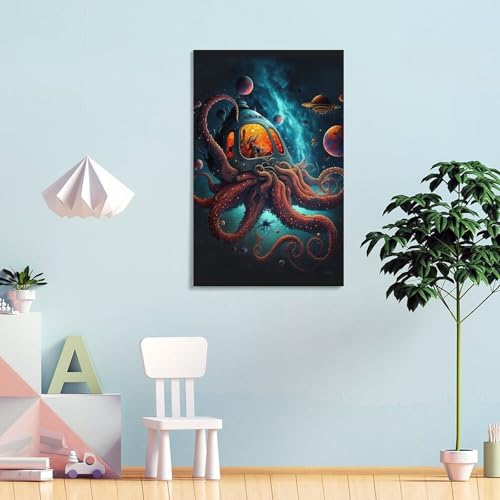 Décoration murale Space Squids5 design artistique moderne 30 x 45