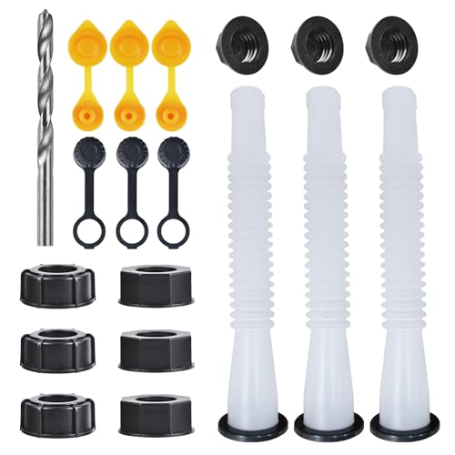 Gas Can Spout Replacement Kit Gas Can Nozzle Replacement (3 Kit-White) All gaskets are installed and ready to use upon receipt. For 1/2/5/10 gallon gas can. Easy and convenient to use
