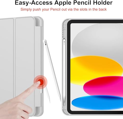 Image of Printme Compatible with iPad (A16) 11th Generation Case 11 Inch 2025, for iPad 10th Generation Case 10.9 Inch 2022 with Pencil Holder, Slim Trifold Stand Protective Cover with Soft TPU Back (Grey)