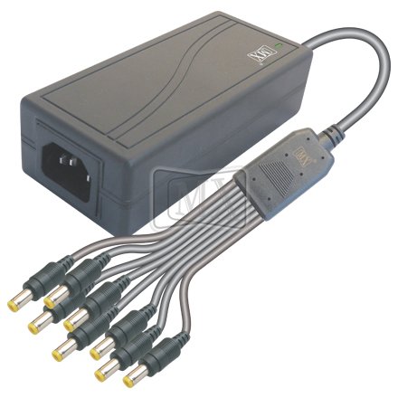 MX 12V 6A Desktop Power Supply Adapter – 8-Channel CCTV Power Supply Box, Converts 220V AC to 12V DC for Security Cameras