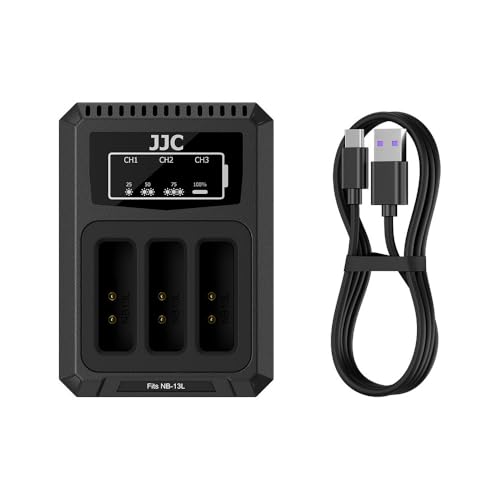 Image of JJC NB-13L Battery Charger Triple Slot for Canon G7X Mark III II SX740 HS