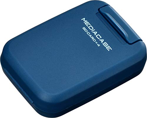 HAKUBA DMC-20SSDBL 4977187371277 Portable Media Case, S (for SD/Micro SD Card), Holds 4 Each, Blue, Anti-Static, Shock-Absorbing Cushioning, PP Resin, Strap Hole Included, Compact, Compact