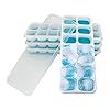 IJsblokjesvorm, 4 stuks, ruimtebesparend dankzij stapelbaar deksel, flexibel, BPA-vrij, 14 ijsblokjesschalen, voor…