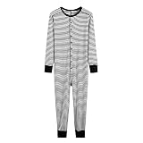 Herren Weihnachten Einteiler Schlafanzug Onesie Schlafoveralls Mit Kapuze & Reißverschluss Thermounterwäsche Jumpsuit Thermowäsche Overall und Baumwolle Strampler für Erwachsene