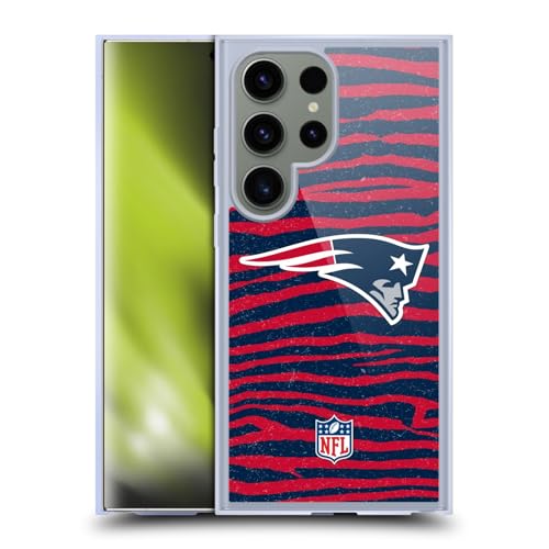 Coque MagSafe Samsung S24 Ultra NFL Patriots en gel antichoc motif zèbre