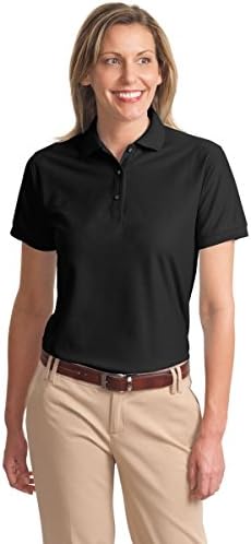 Port Authority L500 Ladies Silk Touch Polo - Black - Large
