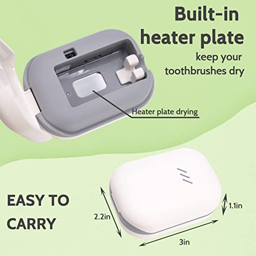 gfu toothbrush sanitizer case rechargeable portable toothbrush cleaner fits for all toothbrushes head used for home travel camping business trip white