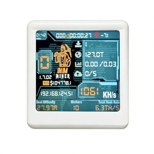 Heltec Bitcoin Miner - Lucky Solo Lottery Miner with 1060 KH/s, 2000% Win Boost, 1.54” Display Smart Gift, WiFi/BLE, USB