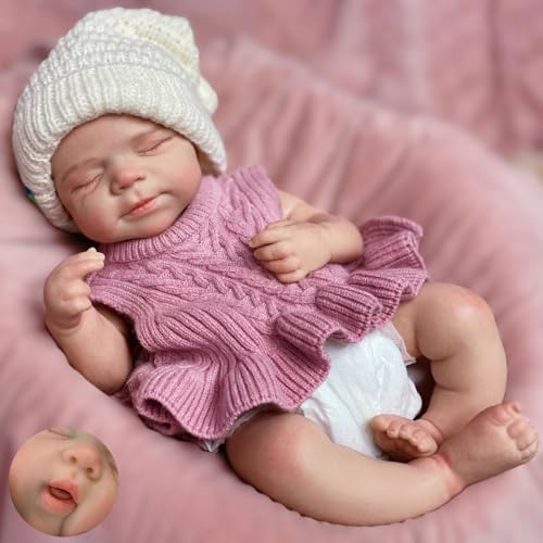 Muñeca Bebé Reborn De Silicona Realista De Cuerpo Completo 17in miniatura 1