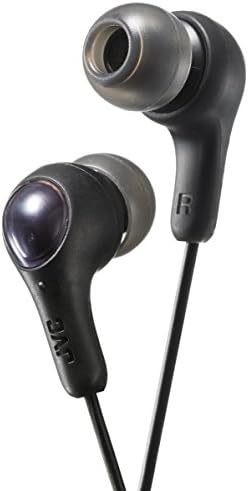 JVC Gumy in Ear Earbud Headphones, Powerful Sound, Comfortable and Secure Fit, Silicone Ear Pieces S/M/L - HAFX7B Black