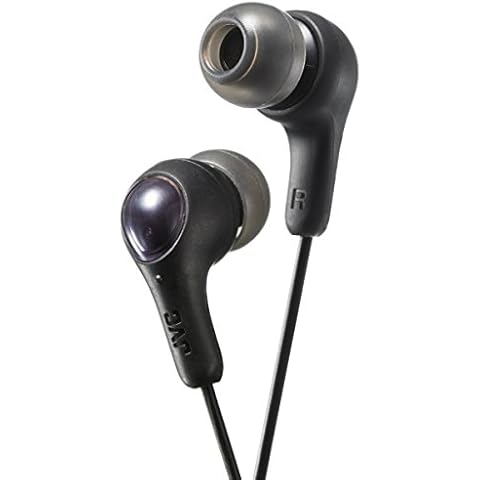 JVC Gumy in Ear Earbud Headphones, Powerful Sound, Comfortable and Secure Fit, Silicone Ear Pieces - HAFX7B Black, Small Cover