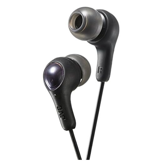 JVC Gumy in Ear Earbud Headphones, Powerful Sound, Comfortable and Secure Fit, Silicone Ear Pieces - HAFX7B Black, Small