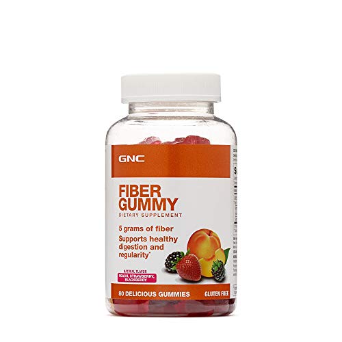 GNC Fiber Gummy - Peach, Strawberry, BlackBerry ,Peach, Strawberry, BlackBerry, 80 Gummies, Supports Digestive Health