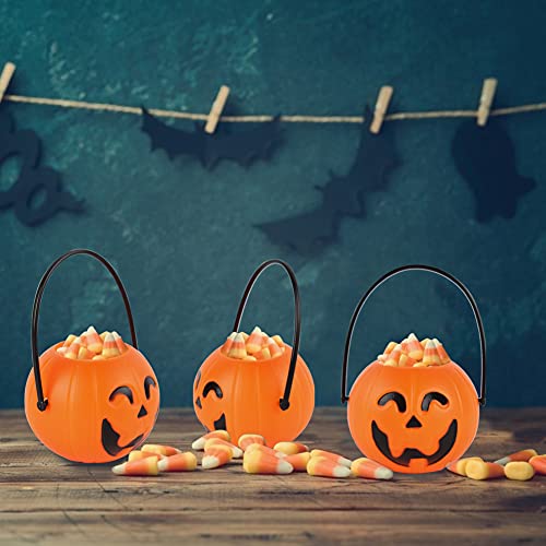 image for MCPINKY Mini Halloween Portable Pumpkin Bucket, 16PCS 2.5 inches Small