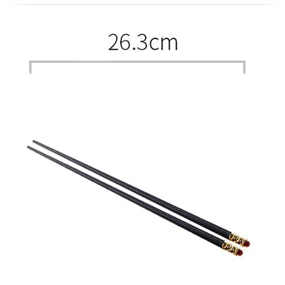 Baguettes réutilisables Lot de 5 Paires de Baguettes réutilisables en Fibre de Verre, lavables au Lave-Vaisselle, Style Chinois et coréen, Baguettes de Cuisine en Alliage Noir