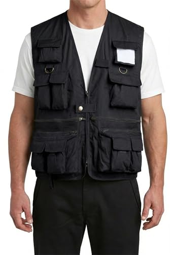 BACKBONE Mens MultiPocket Travel Utility Vest Outdoor Photography Safari Vest