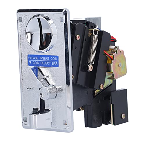 Smart Coin Acceptor, Electronic Coin Selector For Arcade Game, Multi Coin Roll Down Coins Selector Game Coin Slot Acceptor For Vending Machine(Silver gray)