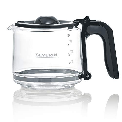 SEVERIN Verseuse en verre, 1,4 L, Compatible avec cafetières filtre Severin Gamme 'Type' et 'TypeSwitch', Noir/Verre, GK 5501