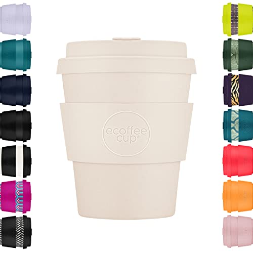 Ecoffee Cup 8oz 240ml Reusable Eco-Friendly 100% Plant Based Coffee Cup with Silicone Lid & Sleeve